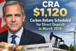 CRA $1,120 Carbon Rebate Scheduled for Direct Deposit in March 2026